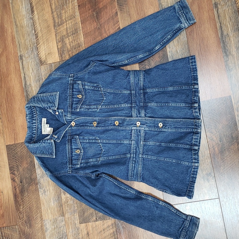 Vintage David Brooks Denim Jacket with Banded Waist, Size Medium